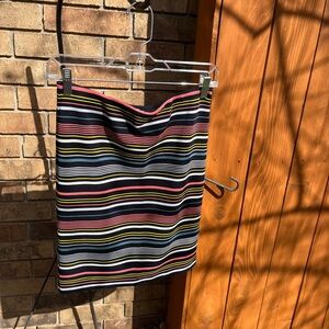 LOFT Multicolor Striped ribbed stretch Pencil Skirt- NWT